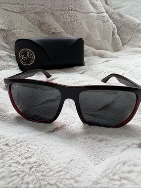 Ray-Ban Black Sunglasses with Red Accents